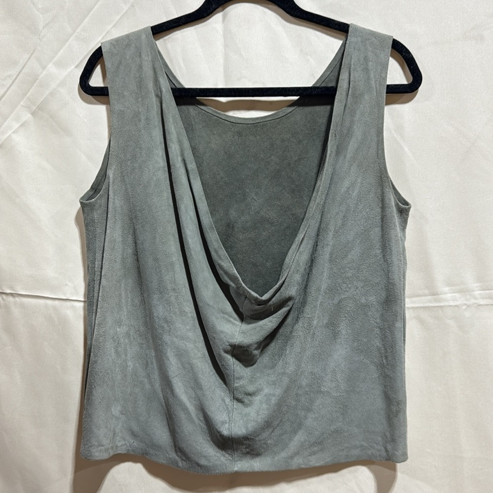 Elegant Sage Green Lamb suede Top
